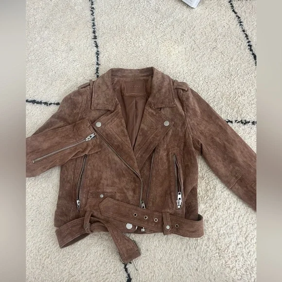 BLANK NYC/ cropped/ suede/ leather/ motorcycle jacket/ brown/ size M - Picture 2 of 2